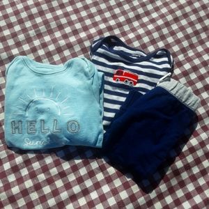 🍀3/15 Baby Boy Matching Set with a sleeper added